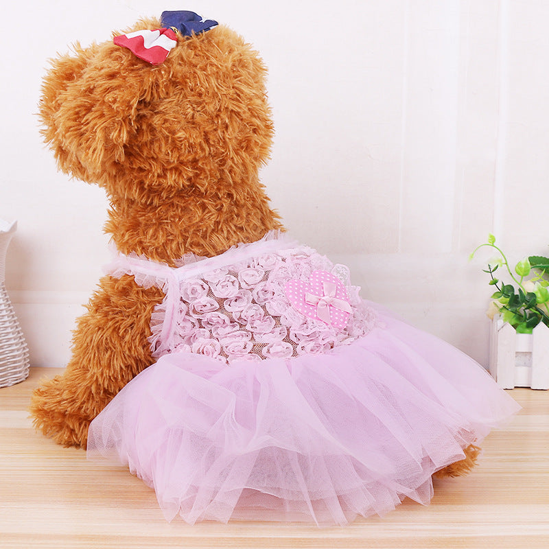New Dream Princess Yarn Skirt Fluffy Skirt Pet Clothes Teddy VIP Supplies Dog Costumes