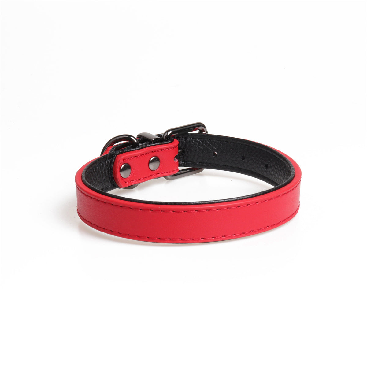 New High-Quality Leather Pet Collar Soft Double Leather Collar