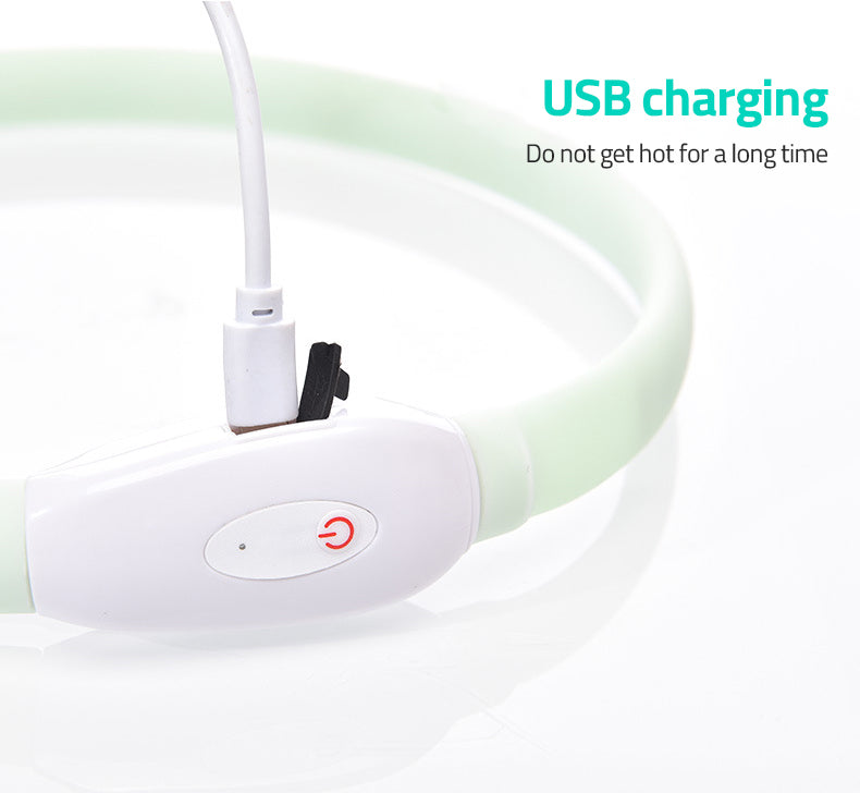 Pet Luminous Collar Pet Collar USB Charging Dog Night Aperture Led Collar Safe Dog Walking