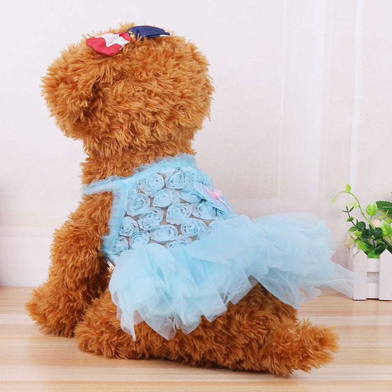 New Dream Princess Yarn Skirt Fluffy Skirt Pet Clothes Teddy VIP Supplies Dog Costumes